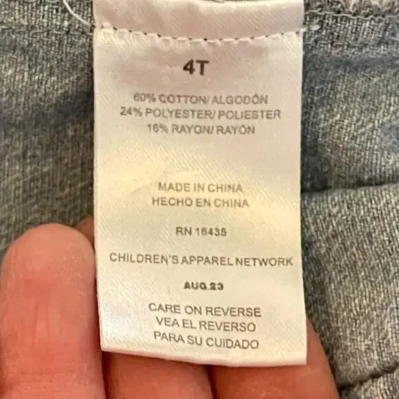 Nannette Kids Toddler Girl Ruffle Trim Denim Vest - Picture 4 of 5